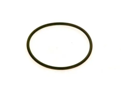 Schwarzer O-Ring von Bosch, ringförmig, aus elastischem Material. Gezeigt auf neutralem Hintergrund.